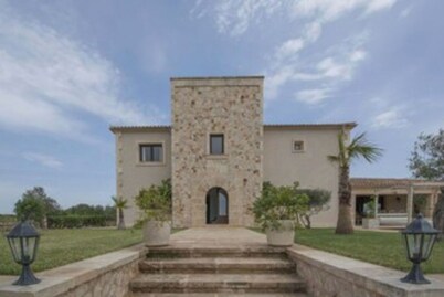 Villa with pool in front of Es Trenc