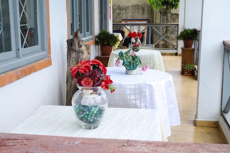 Outdoor banquet area