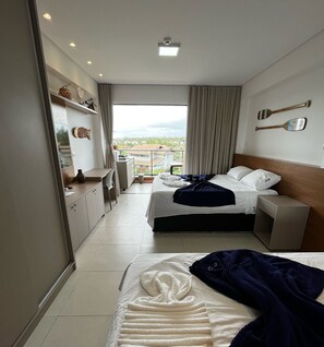 Premium bedding, pillow-top beds, desk, free WiFi