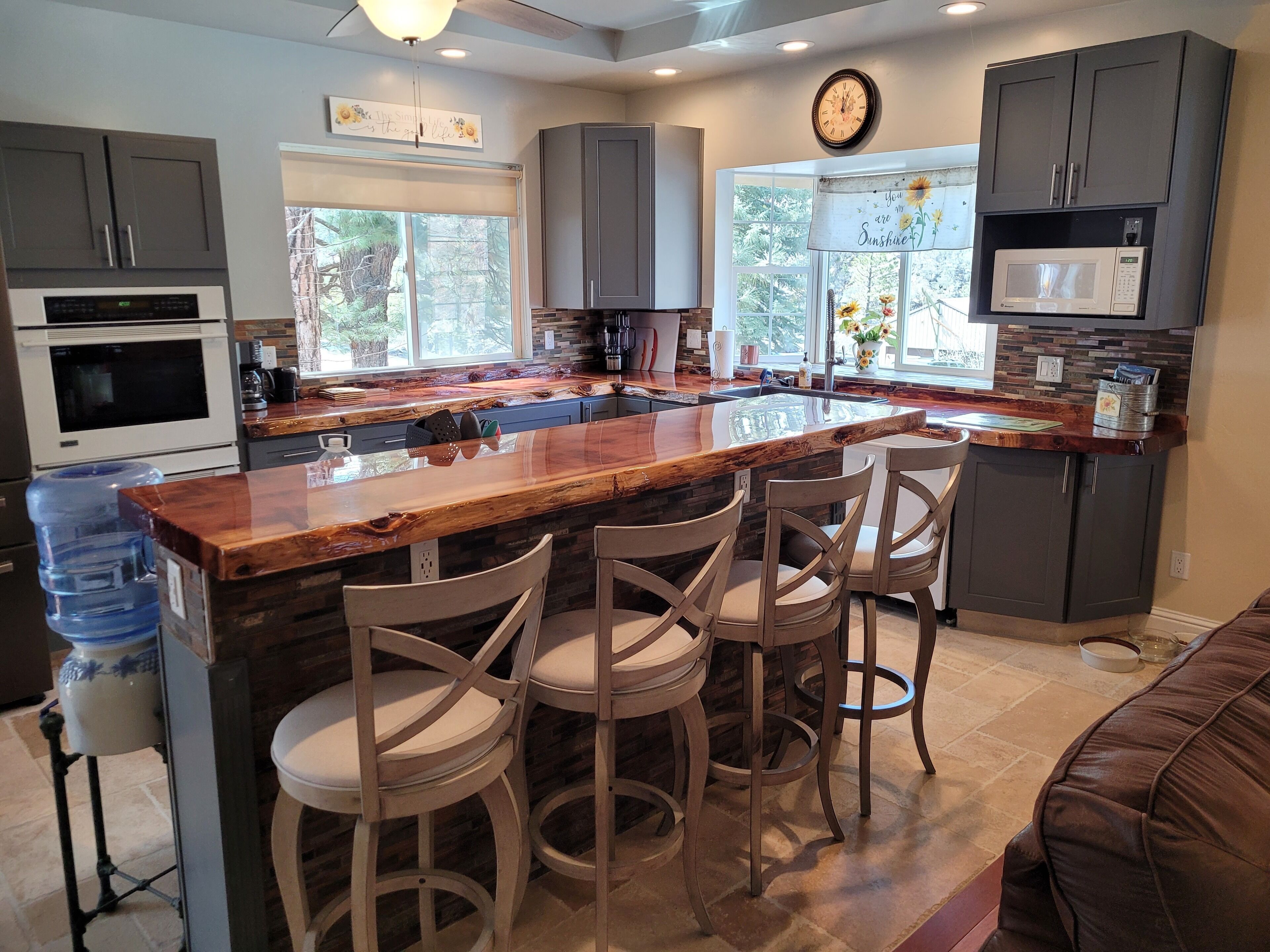 Completely remodeled home. Hot tub on the back deck with beautiful views!