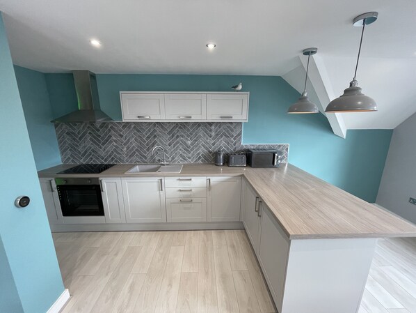Fridge, dining tables