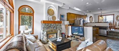 TV, fireplace, DVD player