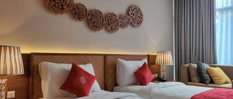 In-room safe, desk, blackout curtains, soundproofing