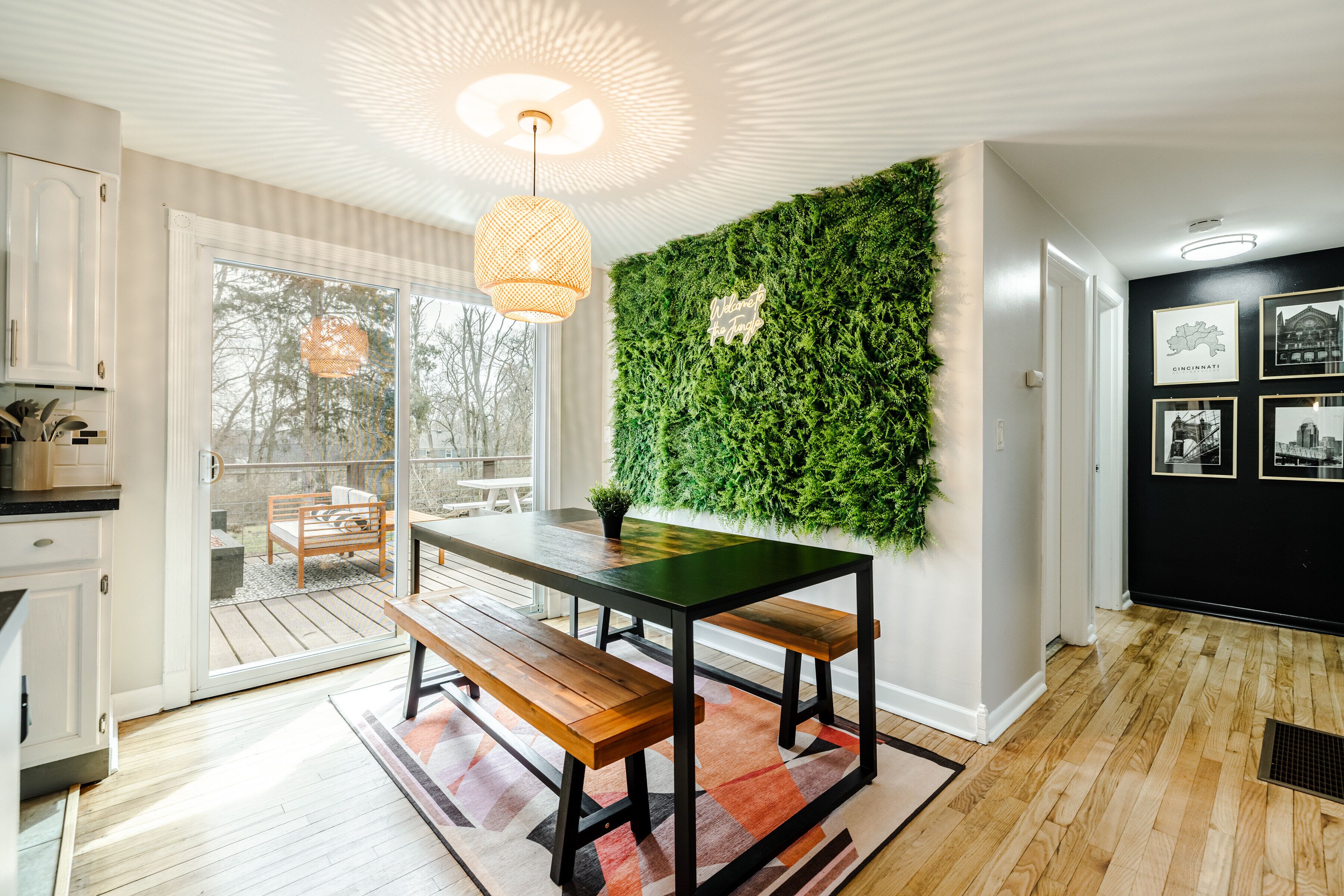 HangingEggChair~FirePit~HugeYard~Mural~King'sIsland~CincyTheme~Grasswall