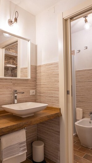 Dusche, Haartrockner, Handtücher