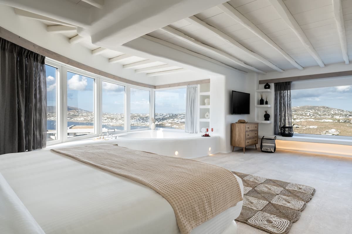 Queen Suite with Wide Sea View | 1 soveværelse, egyptiske bomuldslagner, premium-sengetøj