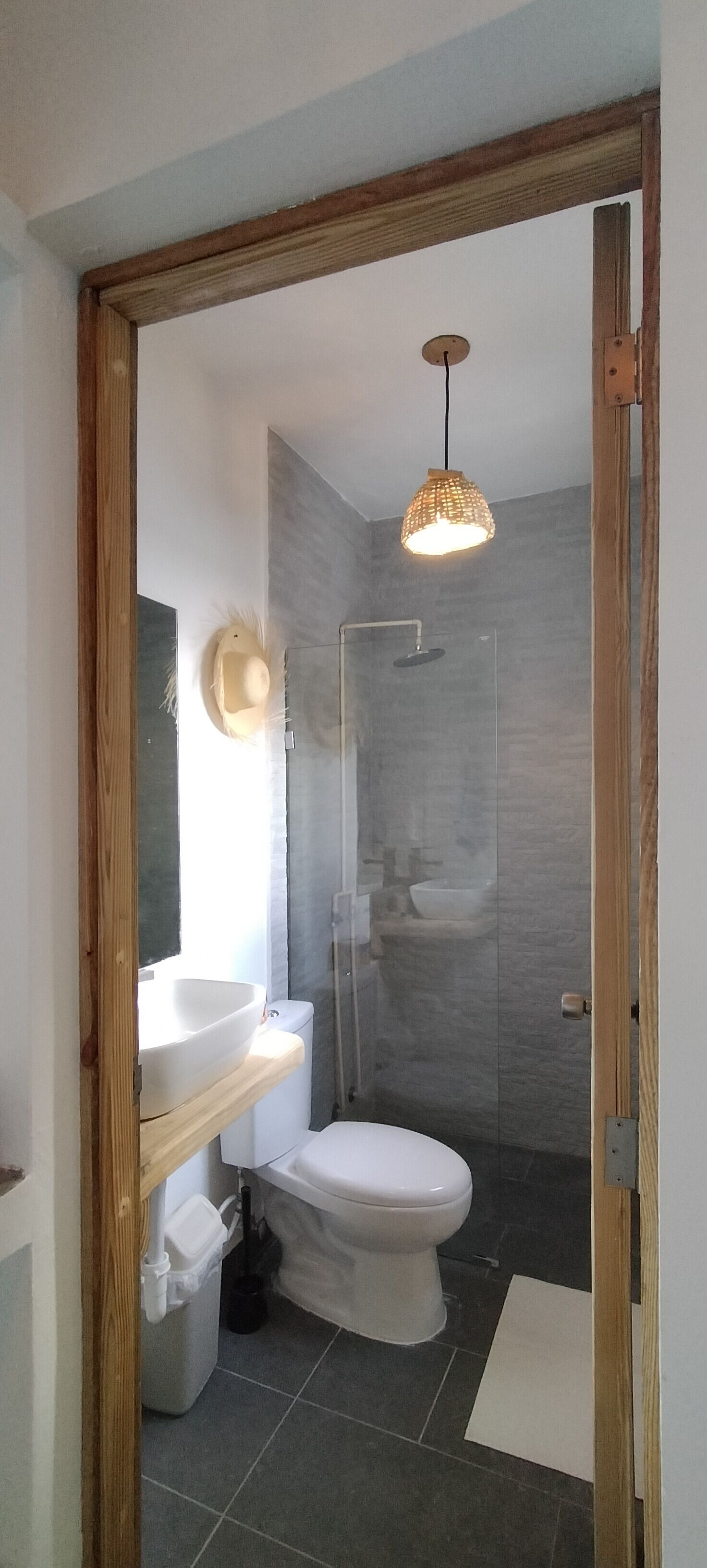 Traditional Studio | Bathroom | Shower, rainfall showerhead, towels, soap