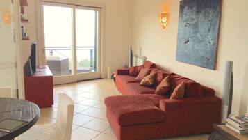 Smart-tv, dvd-afspiller, bøger, videobibliotek