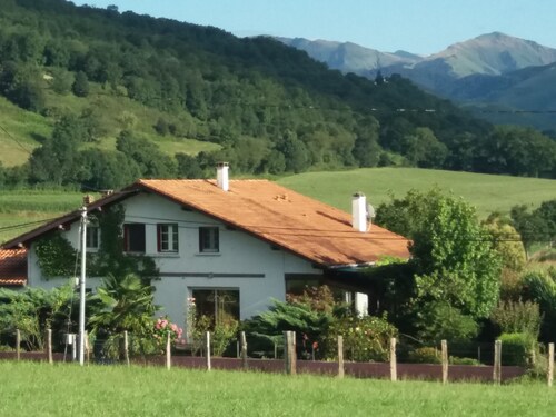 At the foot of the Gamia pass, 10 minutes from St Jean Pied de Port, a beautiful apartment. 100m2