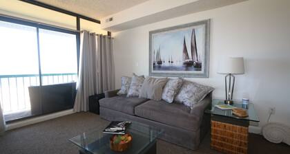 Enjoy Sunrise and dolphin's swimming every morning from your personal balcony!