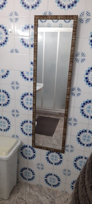 Shower, free toiletries, hair dryer, bidet