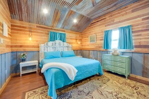 1 bedroom, iron/ironing board, bed sheets - Pet-Friendly Kerrville Vacation Rental Farmhouse (Kerrville)