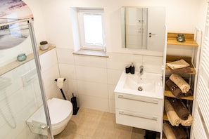 Regadera, amenidades de baño gratuitas, secadora de cabello, toallas 