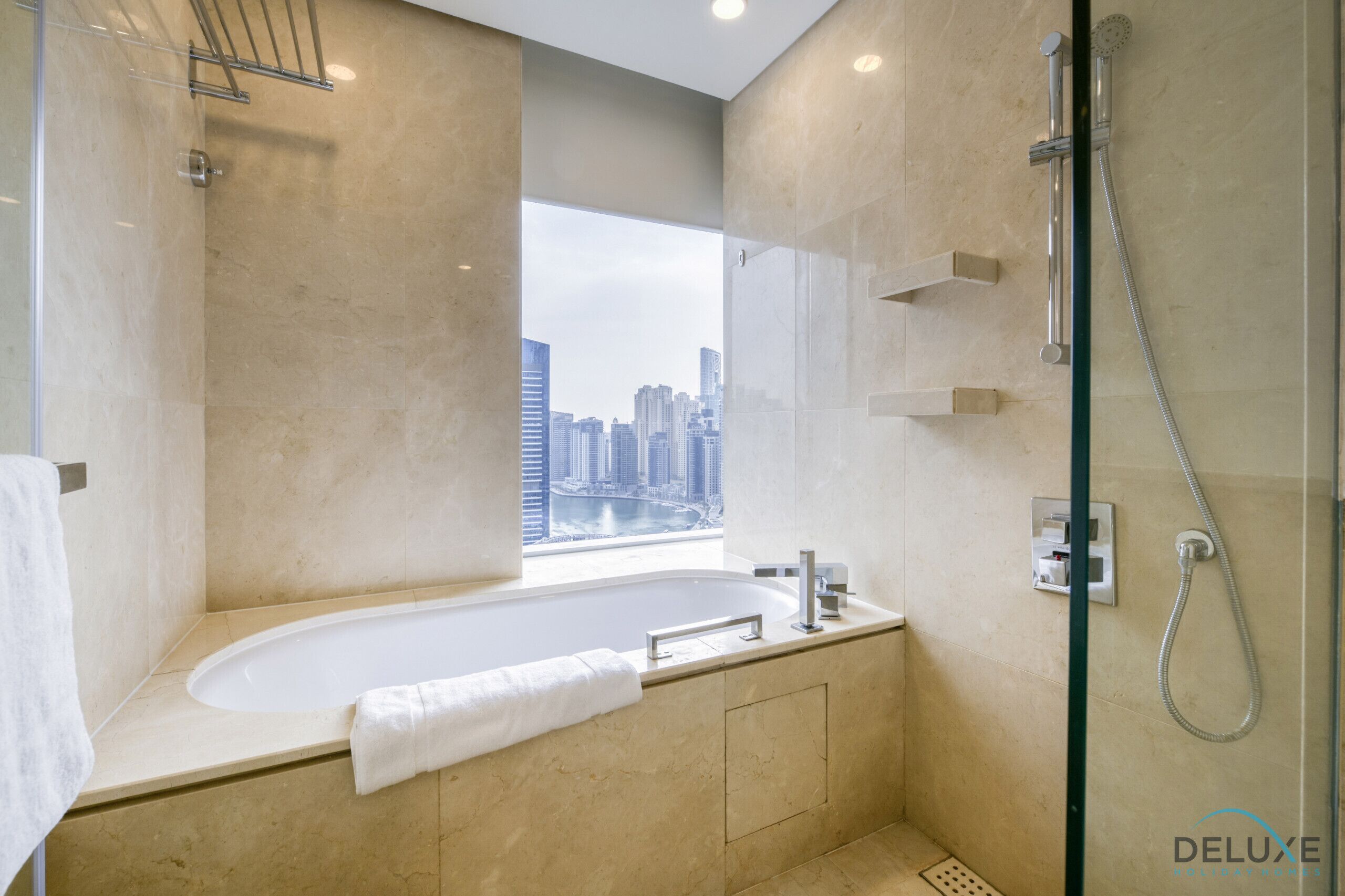 Bathtub, hair dryer, towels