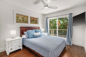 5 habitaciones, escritorio y tabla de planchar con plancha