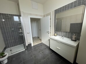 Ducha, secador de pelo, bidé y toallas