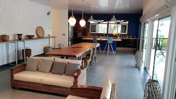 Premium Villa | Living area | 55-inch Smart TV with digital channels, TV, Netflix