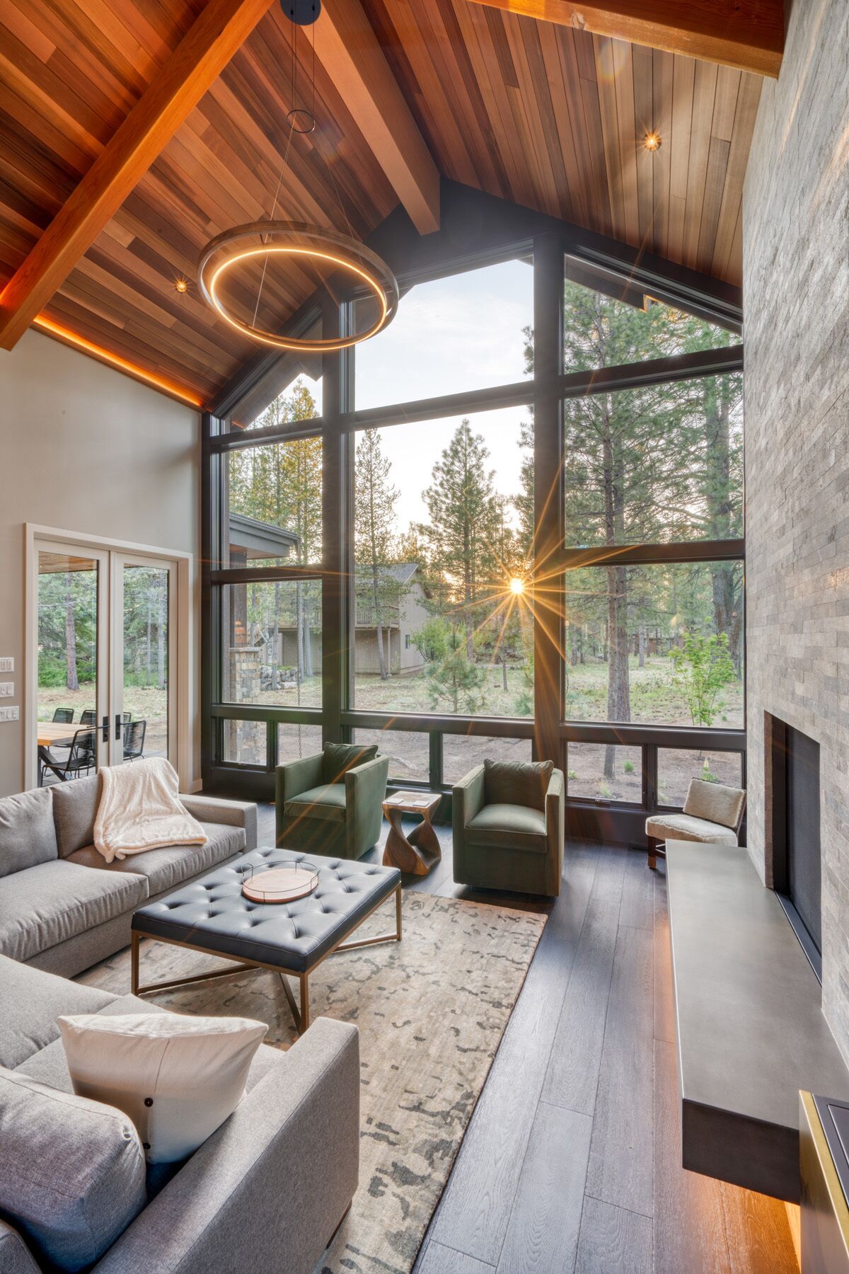 Smart TV, fireplace, video games, DVD player