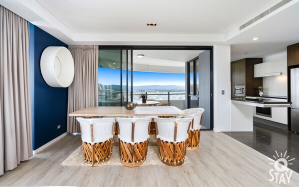 Apartment, 3 Bedrooms, Ocean View | Living area - The Wave - Q Stay (Broadbeach)
