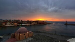 Luxury Double or Twin Room, Balcony, Sea View | Balcony view - Amphitrite hotel (Chania)