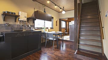 Classic House | Private kitchen | Full-size fridge, microwave, stovetop, electric kettle