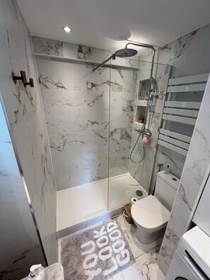 Hair dryer, soap, shampoo