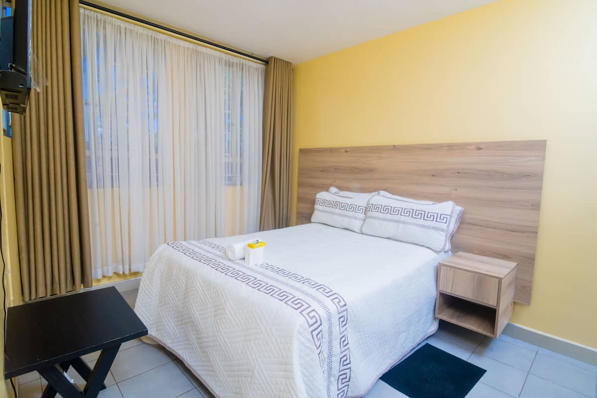 Blackout curtains, iron/ironing board, free WiFi, bed sheets