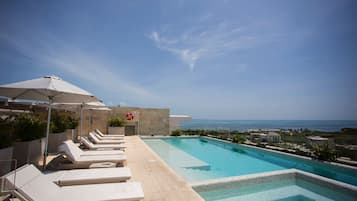 A rooftop pool
