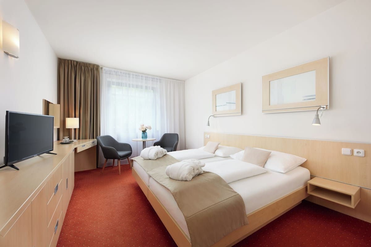 Standard Double or Twin Room, 1 Bedroom, Pool Access | Minibar, in-room safe, desk, laptop workspace