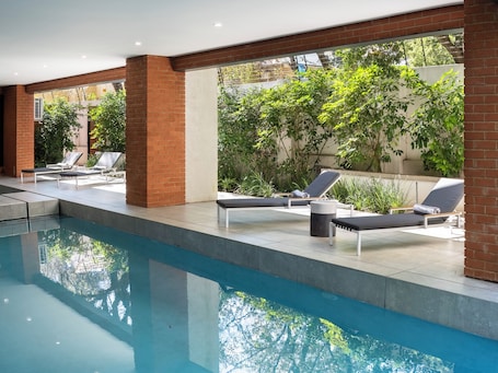 Outdoor pool, sun loungers
