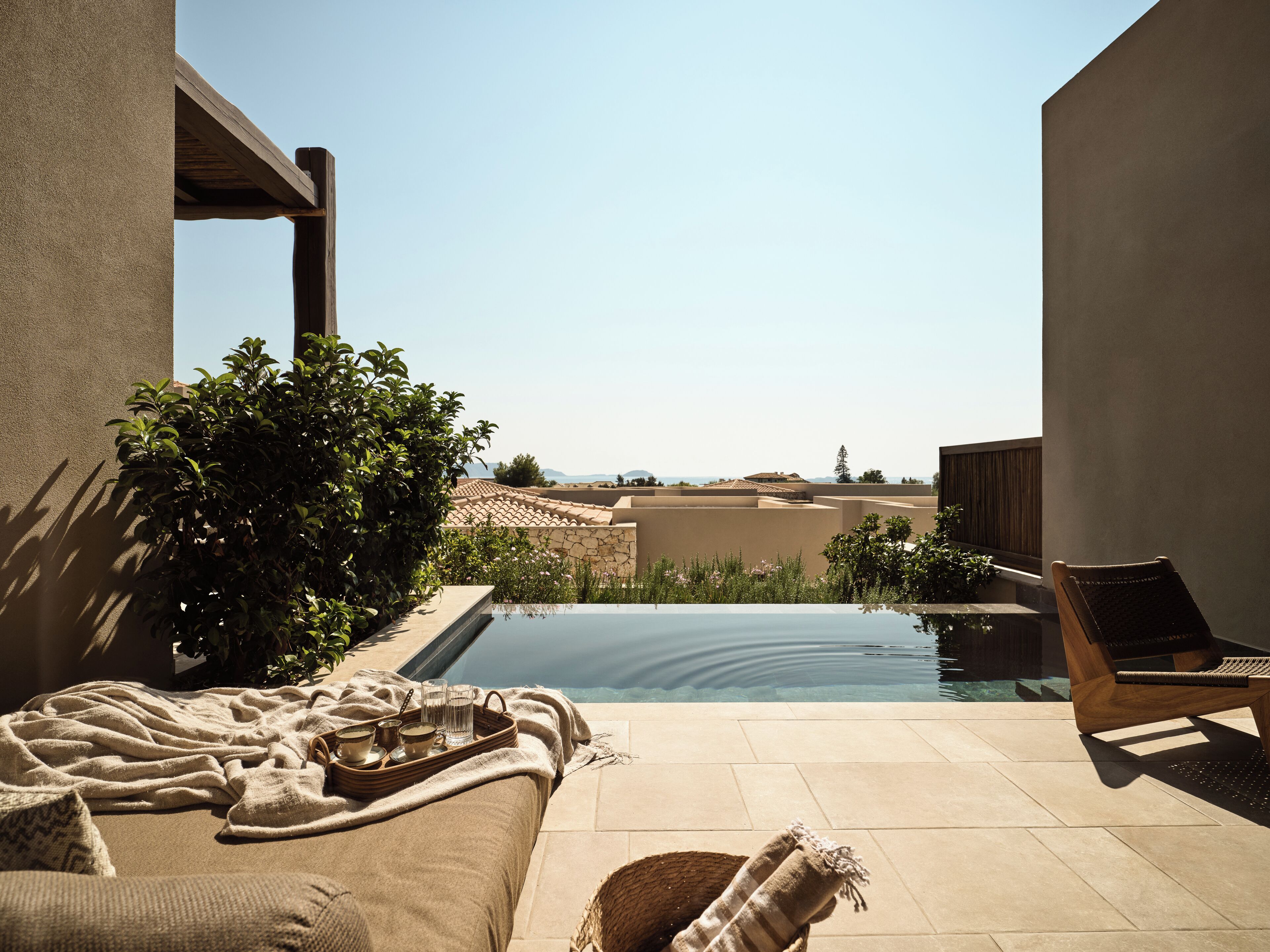 Junior Suite with Private Pool and Sea View | Terrace/patio
