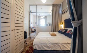 1 soverom, strykejern/-brett, reiseseng for barn og wi-fi