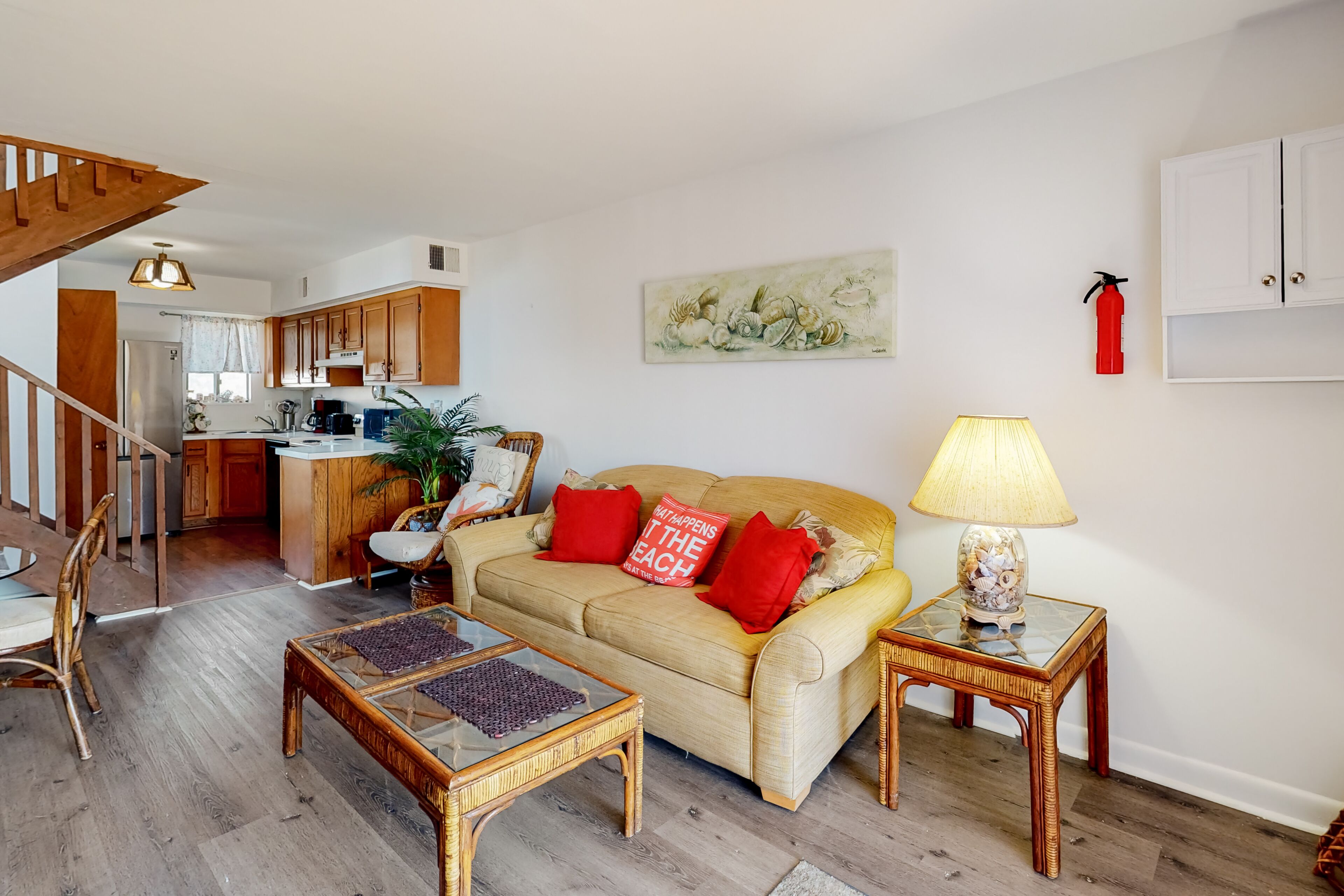 Dog-friendly, waterfront townhome with a scenic balcony, wood-burning fireplace