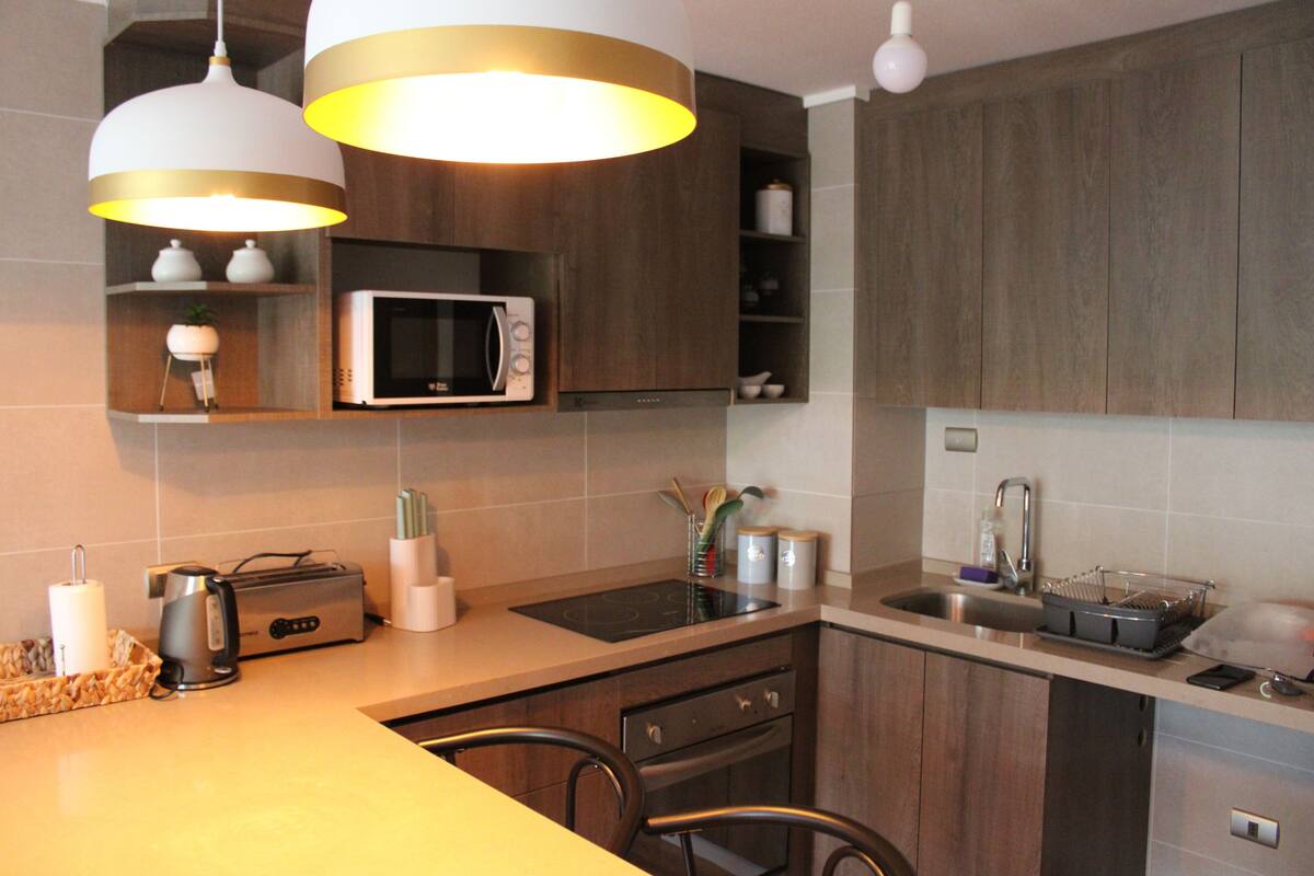 MPHB106 - Bello Departamento Puerto Varas | Private kitchen | Full-size fridge, microwave, oven, stovetop