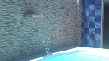 Outdoor pool, pool umbrellas