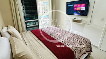 Apartemen Basic | Seprai katun Mesir, seprai premium, dan Wi-Fi gratis