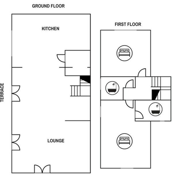 Floor plan - Luxury 2 Rooms Apt. Azure in Siena Resort (Trequanda)