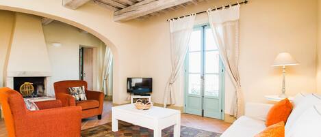 TV, fireplace, DVD player