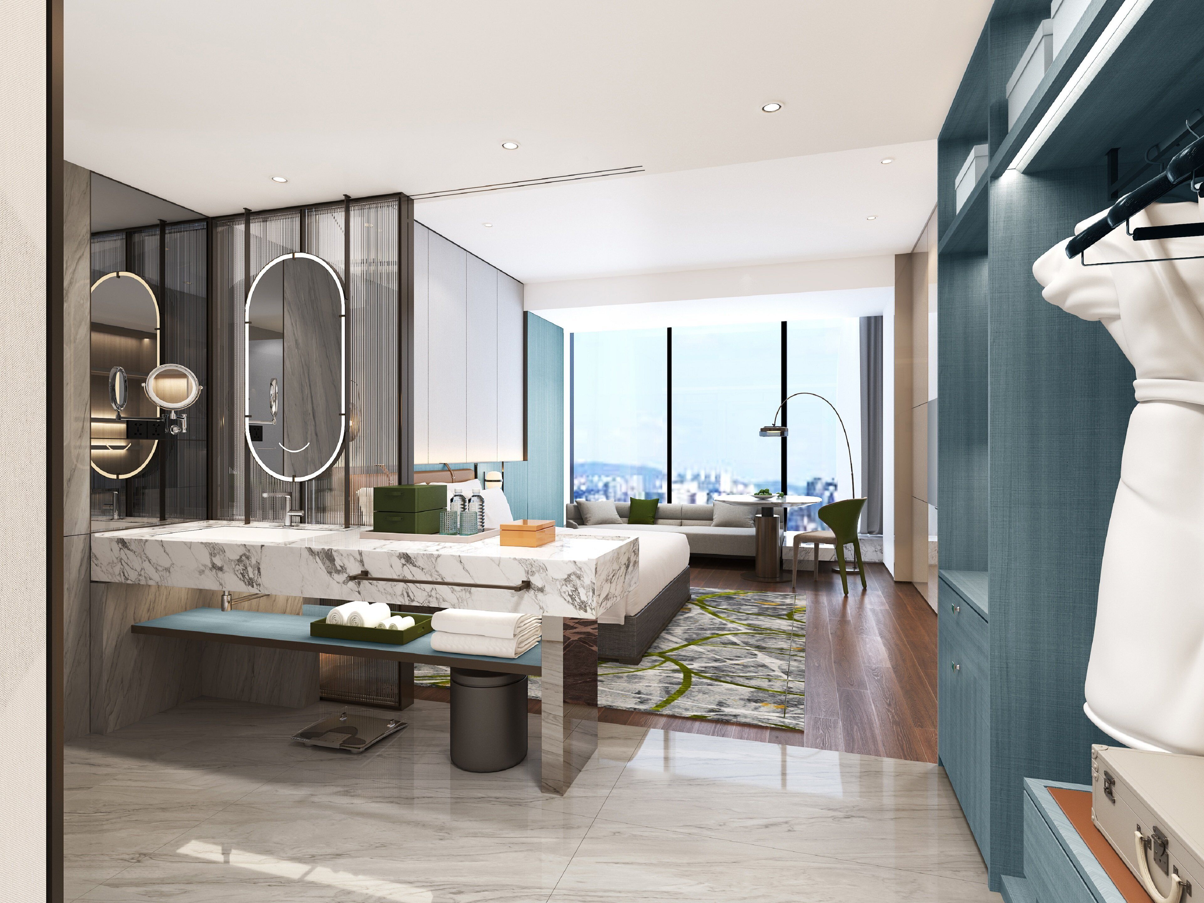 Escritorio, sistema de insonorización, wifi gratis y ropa de cama