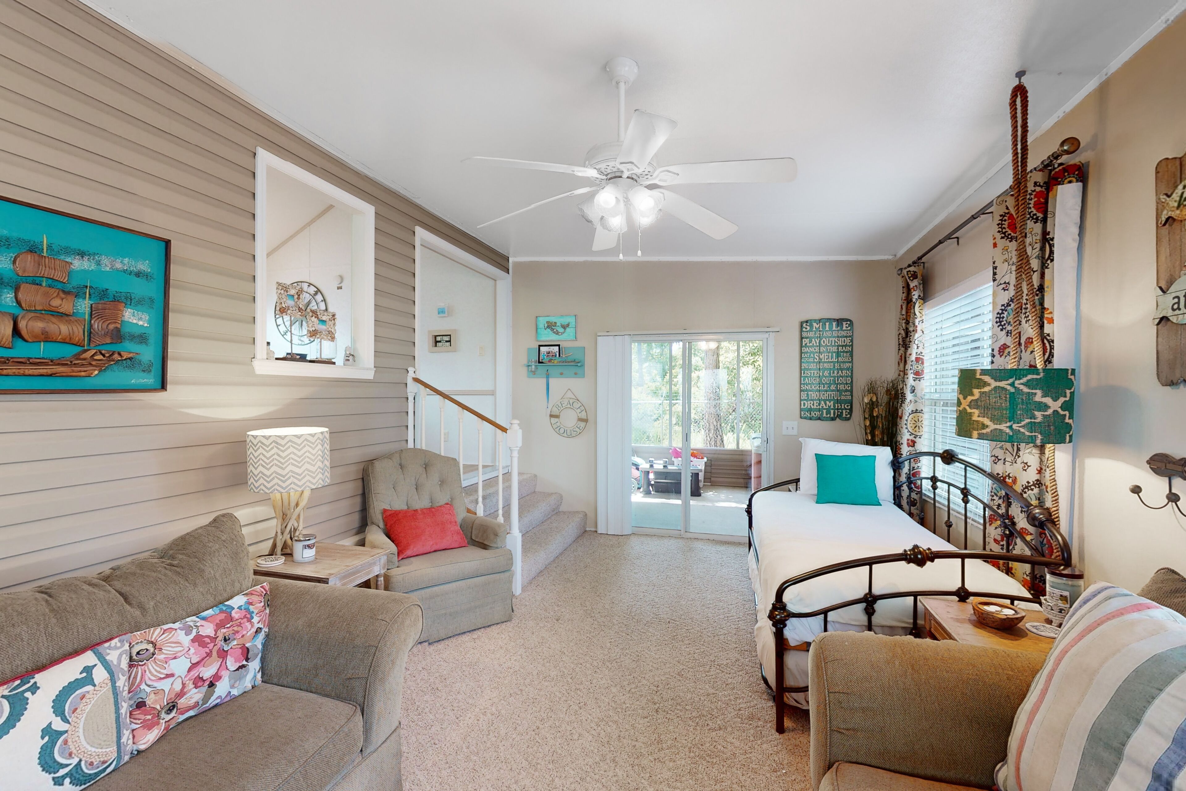 Cozy coastal cottage with on-site pool, game room, central AC, & W/D