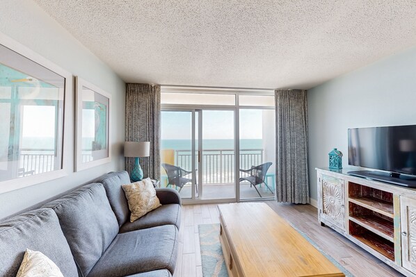 TV, DVD player, video library