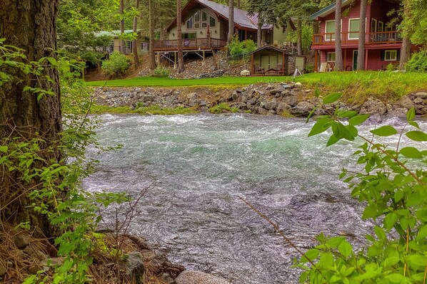 Property grounds - Inviting riverfront home with fireplace, mountain view & W/D - dog-friendly (Joseph)