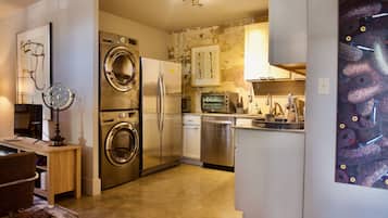 Comfort Apartment, 1 King Bed | Living area | Smart TV, streaming services, printers