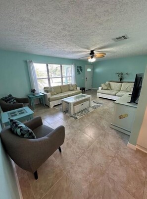 Smart TV, DVD player, books