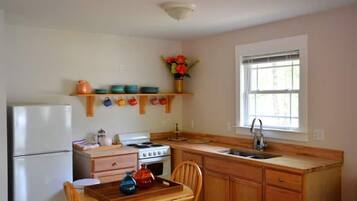 Fridge, oven, stovetop, coffee/tea maker