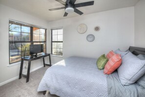 2 bedrooms, iron/ironing board, bed sheets