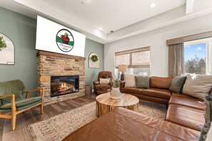Smart TV, chimenea, videojuegos y reproductor de DVD 