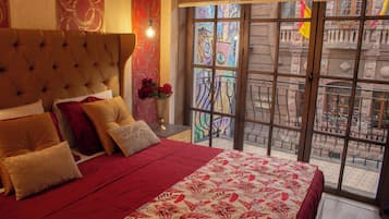 Individually decorated, laptop workspace, blackout curtains