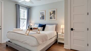 2 bedrooms, iron/ironing board, travel cot, WiFi