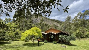 A house with a sloped roof, surrounded by a well-maintained lawn and trees. - Casagon Alves in Gon Alves (Gonçalves)